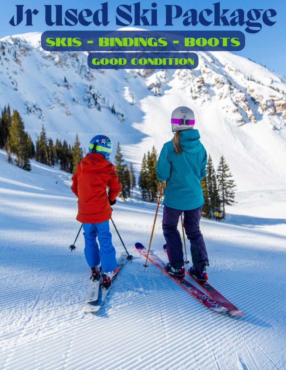 Juniors Used Ski Package, Skis Bindings Custom Fit to Order
