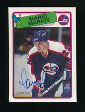 1988-89 O-Pee-Chee Mario Marois #233 signed auto autograph blue sharpie