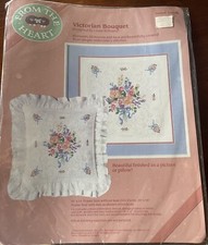 Dimensions From The Heart VICTORIAN BOUQUET Crewel Embroidery 14"x14"