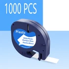 1000PK Compatible Dymo LetraTag 91331 White Plastic 12mm Label Tape LT-100H 1/2"