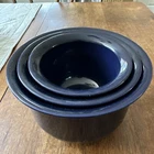 Set of 3 PYREX Cobalt BLUE Nesting MIXING BOWL Set 454 456 458