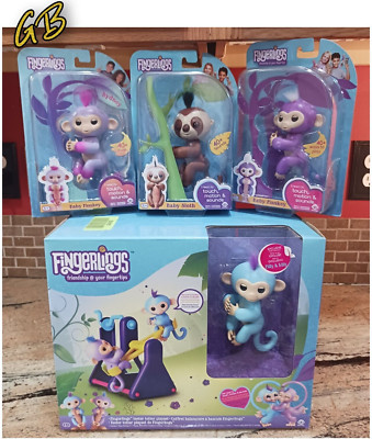 Fingerlings Teeter Totter Playset w/ Milly & Willy + Baby Monkey, Sloth & Sydney
