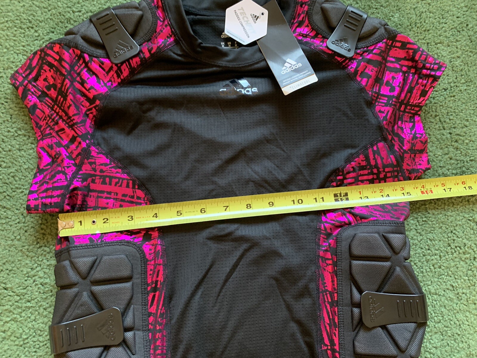 Adidas Padded Contact Football Pink Tech Fit Compression Integrated