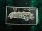 Franklin Mint Silver Bar Mini Ingot 1975 Centennial Car Classic 1933 Duesenberg