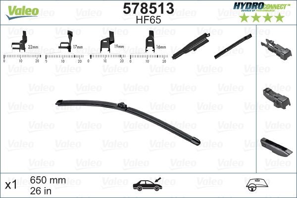 Valeo 578513 Wischblatt FüR Abarth Audi BMW Chevrolet CitroËN Fiat Ford-image