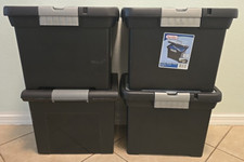 Sterilite Portable Lockable File Box Extra Compartment Handle Folder 4 Pack