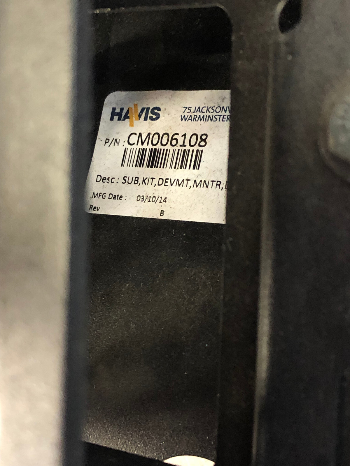 HAVIS Monitor/Tablet Dash Mount - CM006108 (Discontinued) - Great Condition!