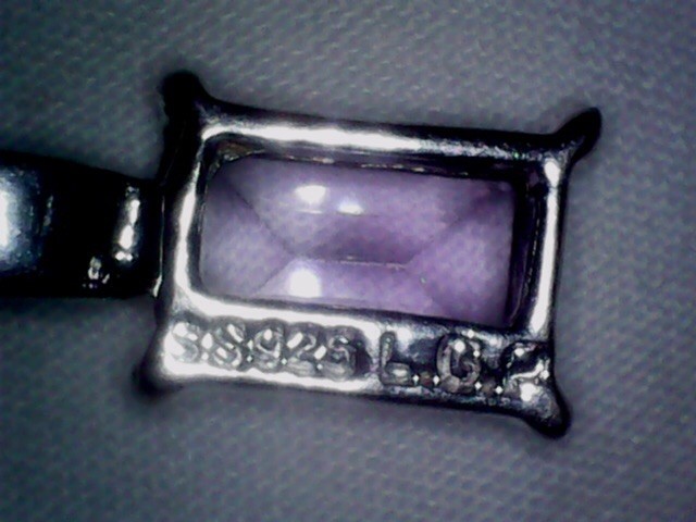 Sterling Silver Rectangle Amethyst Pendant | eBay