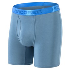 Zonbailon Men  s Boxer Briefs Long Leg Open Fly Breathable Comfort underwear