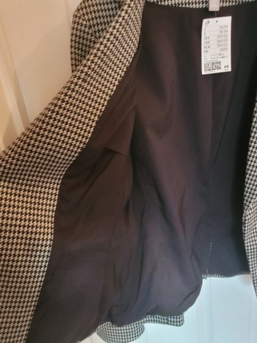 H&M Smart Houndtooth Blazer Cream/Black Size 14 New with tags - Picture 8 of 10