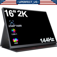 UPERFECT 144HZ 16" 2K QHD Portable Monitor USB C 500Nits For Microsoft Lumia 950