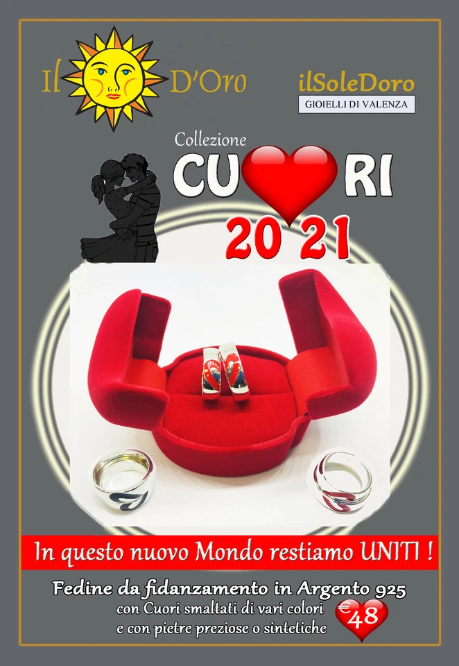 Anello fede personalizzata Argento 925 con zirconi neri SIlver engaged boyfriend - Immagine 4 di 4