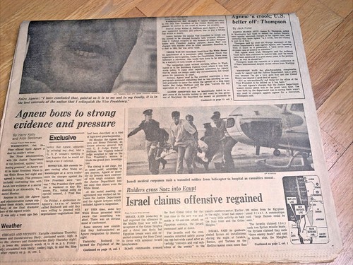 3 - October 1973 CHICAGO Newspapers SPIRO AGNEW QUITS - Picture 7 of 7