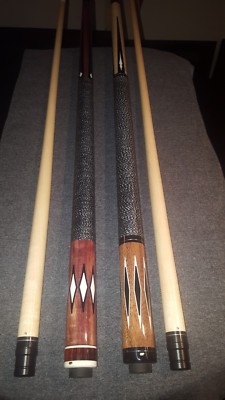 2) Dale Perry pool cues with stage 4 IV shafts, a case & joint