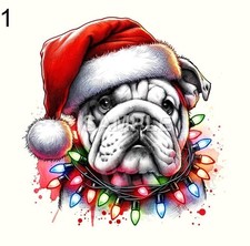 Bulldog Acrylic Round Christmas Ornament CHOICE 