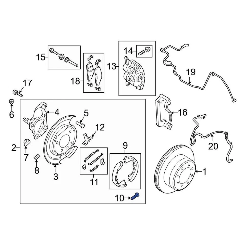 For Ford F-450 Super Duty 2005-2022 Ford 5C3Z2041AB Rear Parking Brake Adjuster Foto 4 de 4