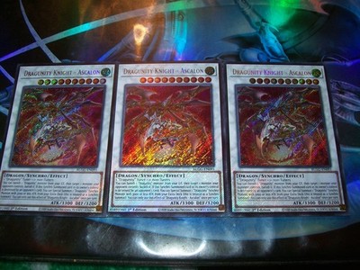 3x Dragunity Knight - Ascalon 1st Edition Secret Rare BLGG-EN091 Yu-Gi-Oh!