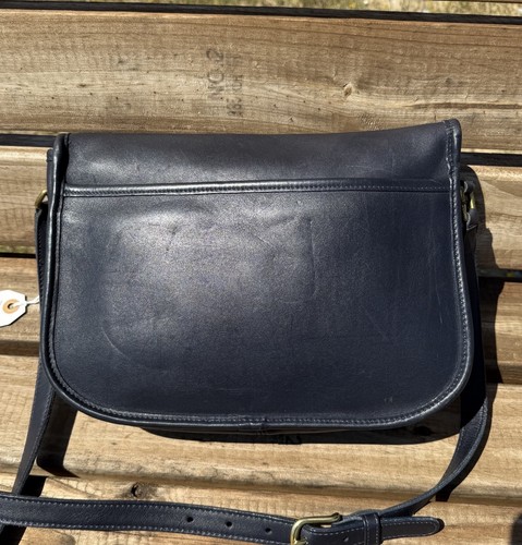 Bolso Bandolera COACH Vintage City Bag Cuero Curtido Bolso de Mano 9790 Azul Marino - Imagen 7 de 19