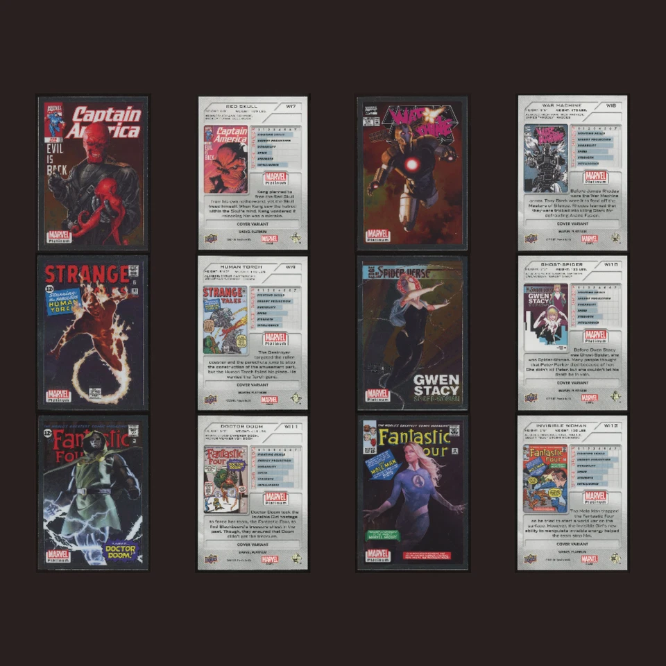 Juego completo de 100 cartas variante cubierta platino Marvel Upper Deck 2023 Spider-Man Foto 4 de 4