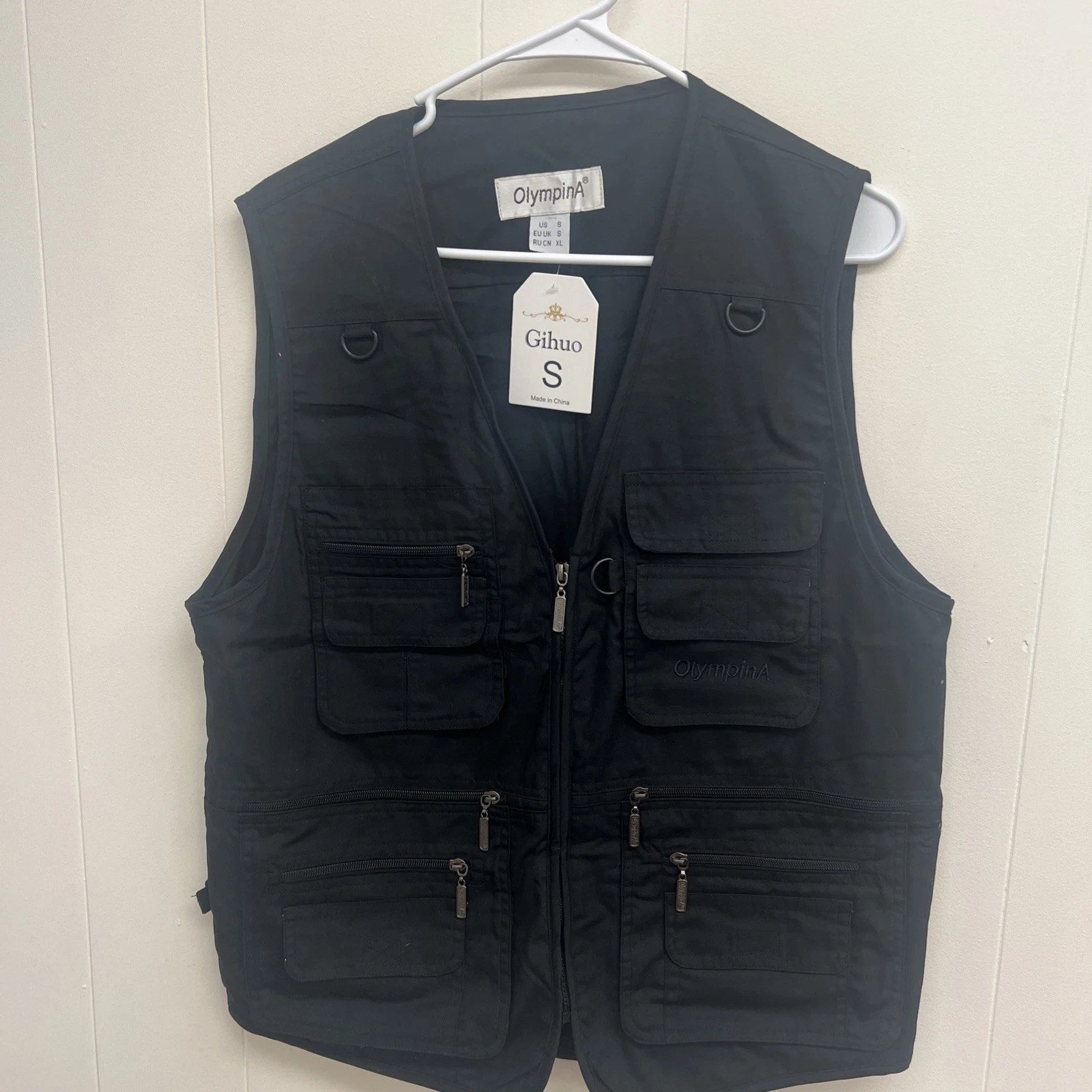 Utility Vest Mens S Black Cargo 12 Pocket Fishing Hunting Tactical Photography
