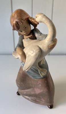 Lladró Figur 2095 Mädchen mit Ente Gans | Daisa 1978 | Spanien ca.25cm