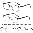 Men Reading Glasses Retro Fashion Metal Half Frame TR90 Flexible Classic Eyewear