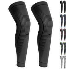 2 Pack Full Leg Compression Sleeves, Long Knee Brace Support for ACL,PCL
