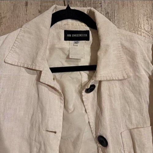 SS 1999 Ann Demeulemeester painted linen coat