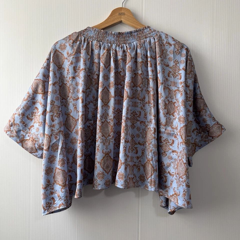 Пижамный топ Intimate Free People среднего размера туманное утро синий комбинированный атлас - Изображение 2 из 4