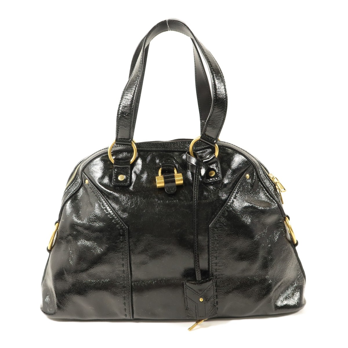 YVES SAINT LAURENT YSL GHW Muse Shoulder Bag 156464 Patent Leather