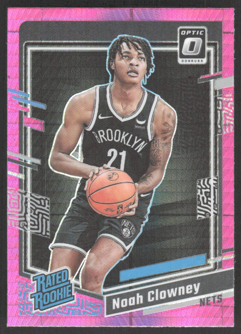 Noah Clowney Donruss Optic Hyper Pink Rookie Card #205 Brooklyn Nets