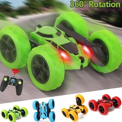 RC Stunt Auto Kinder Doppelseitig Flip 2.4G Fernbedienung 360 Grad Rotation o