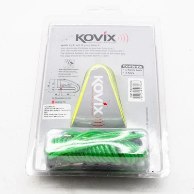 Kovix KVZ1 Bremsscheibenschloss 6mm Pin Level 5 Push-Down fluo grün - Bild 1 von 4