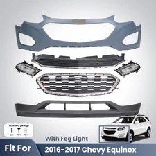Front Bumper Cover Assembly Grille For 2016 2017 Chevy Equinox with Fog Light
