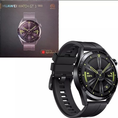 Huawei Watch GT 3 46mm Black Stainless Steel Case with Black Bands JPT-B29