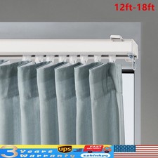 Track Kit With Roller Hooks Wall Mount Curtain Track 12ft-18ft Track System New