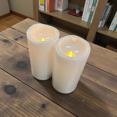 2x Homemory Große Solar-Kerzen Outdoor Wasserdicht Dämmerung bis Morgengrauen
