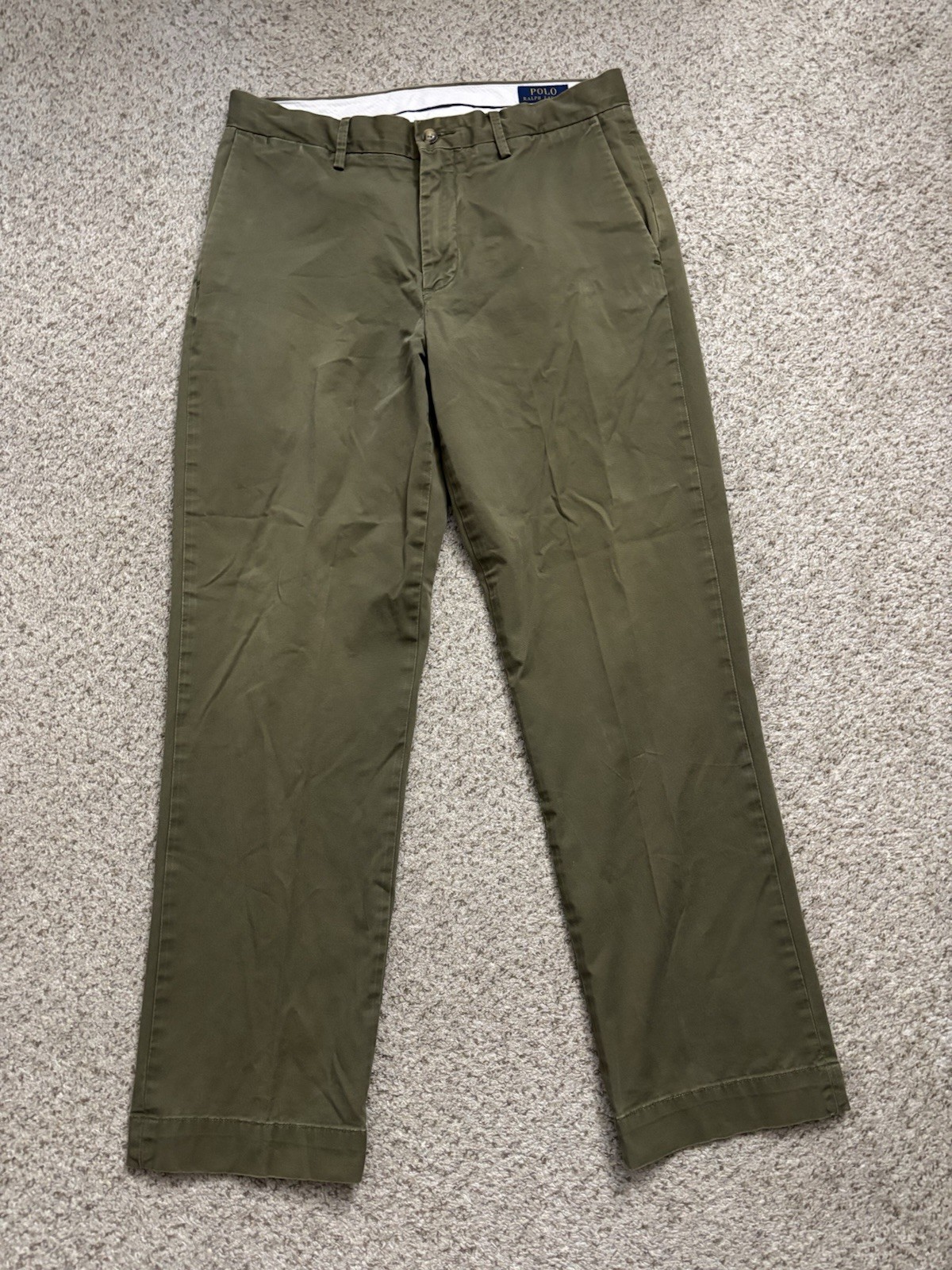 Polo Ralph Lauren Pants Mens Size 30x29 Dark Olive Stretch Classic Fit Chino