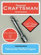 USED Bulk 12 Pack Craftsman 1/4" Drive Preowned Extension Bar Set 1/4-in. x 3"