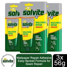 Solvite Wallpaper Repair Adhesive Easy-Spread Formula for Seam Repair 56g, 3 Pk