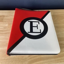 Card Binder 9 Pocket 50 Pages Holds 900 Cards Pokemon Red & White Letter E
