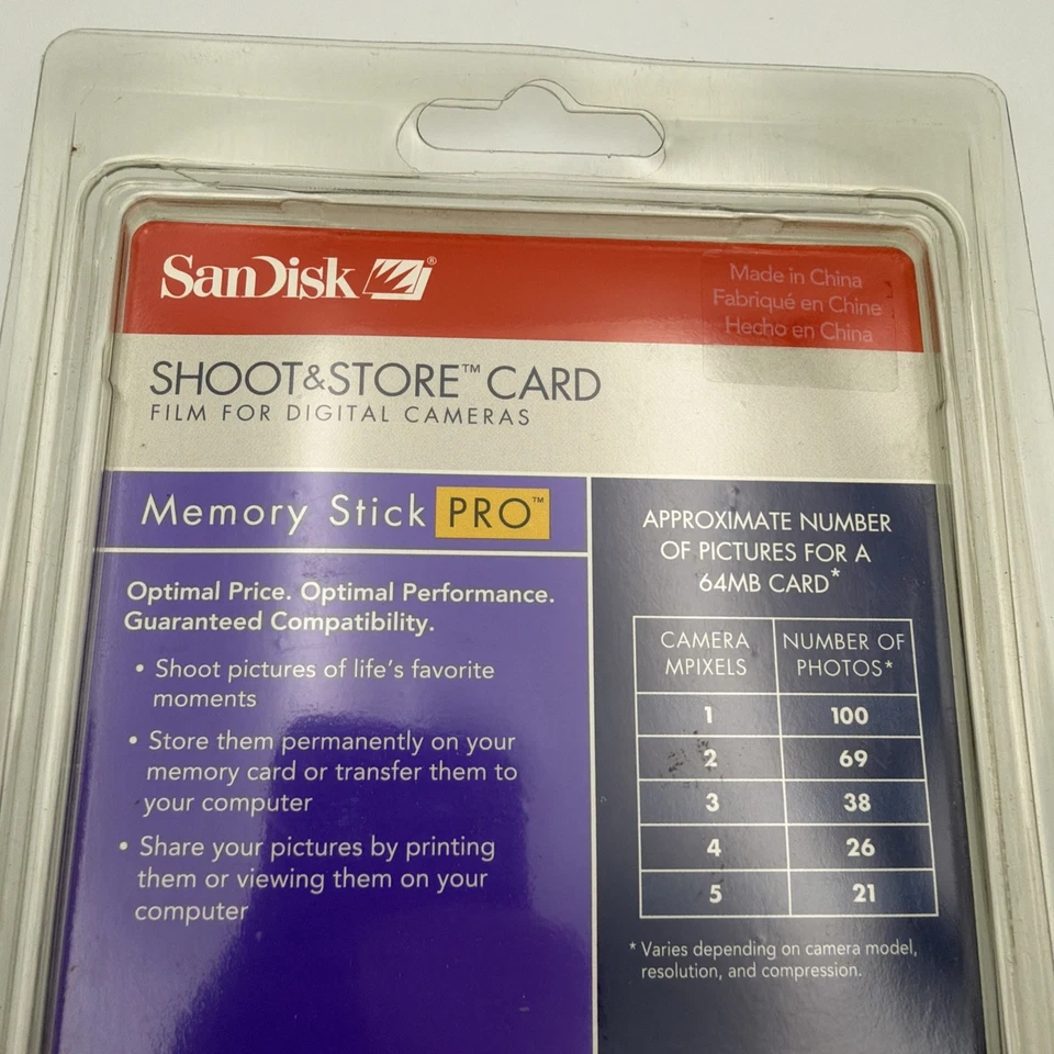 SanDisk Shoot Store 64MB Memory Stick PRO Card - SDMSS-64-A10 - Image 4 of 4