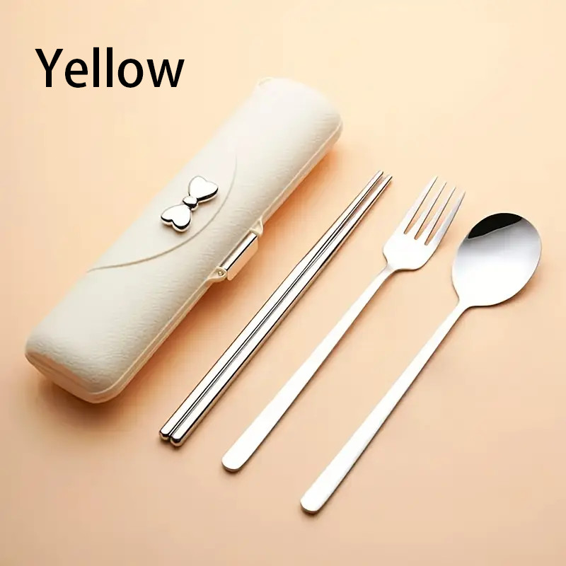 Portable Stainless Steel Cutlery Set with Case- Reusable Stainless Steel Cutlery