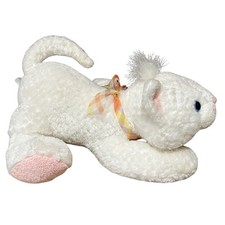 Vintage 2000 Toys R Us Animal Alley White Bean Bottom White Kitty Cat Blue Eyes