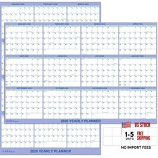 32" x 48" 2026 Wall Calendar, Folded Wet Dry Erase Wall Calendar 12 32x48