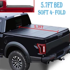 5.7ft 68" Bed Soft 4-fold Tonneau Cover fit 09-23 Dodge Ram 1500 Truck Bed