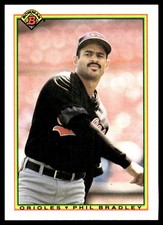 Phil Bradley 1990 Bowman #261 Orioles MLB READ FREE SHIPPING AutographDen