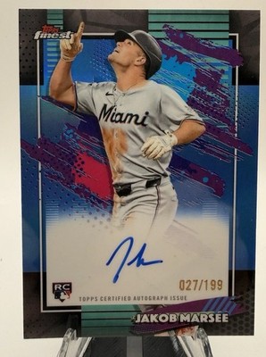 2026 Topps Finest Jakob Marsee RC Auto FA-JM /199 Sky Blue