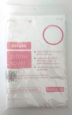 vintage aller-ease white deluxe pillow cover standard/queen