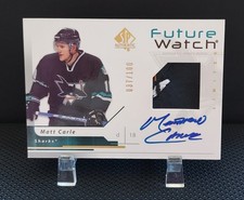2006-07 SP Authentic Future Watch Auto Patch Rookie Card of Matt Carle. rookie card picture